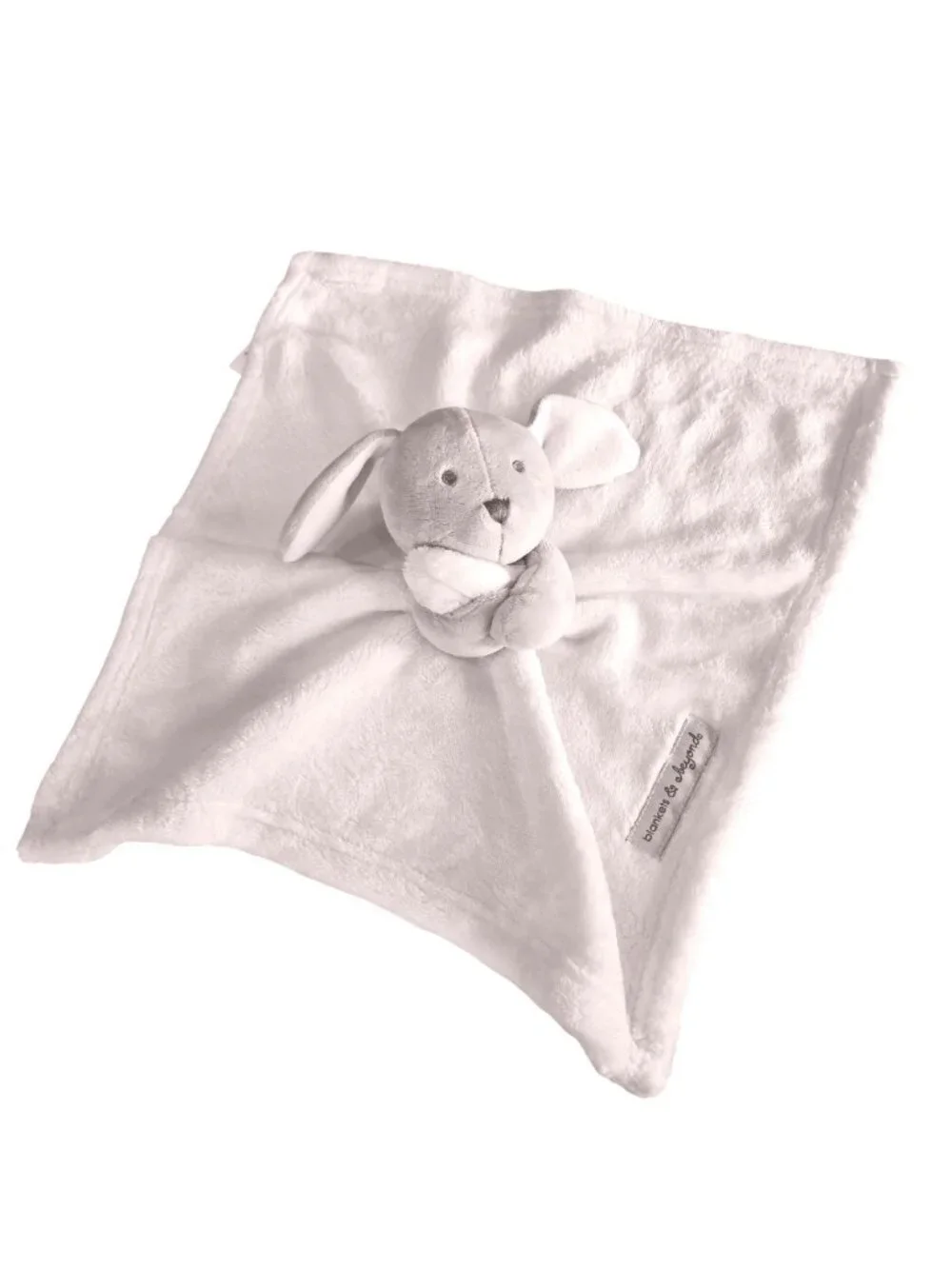 Blankets and Beyond White Gray Bunny Plush Security Blanket Lovey